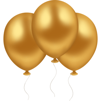 Balloon metallic gold color png