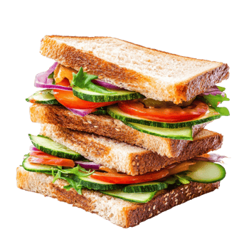 Fresh veggie sandwiches on whole grain png