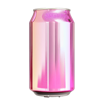 Pink drink can on white background png