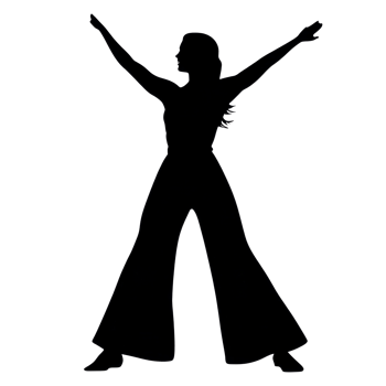 Dancer in wide trousers silhouette png