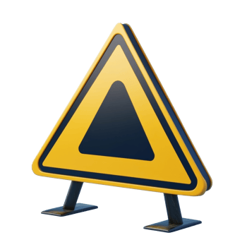 Caution sign for road safety at construction site png