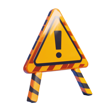 Caution sign in vibrant colors for hazard warnings png