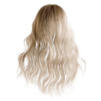 Soft blonde wavy hairstyle png