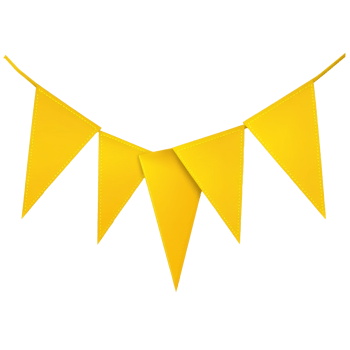 Yellow bunting for party decor png