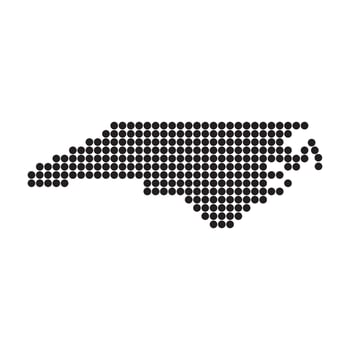 North carolina map dotted with black dots vector