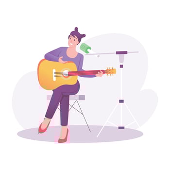 Guitarist illustration in flat style vector