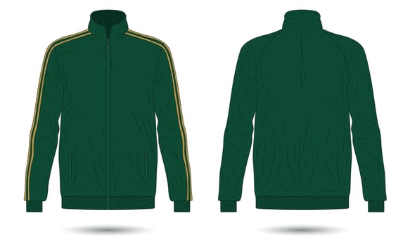 Green sports training jacket mockup vector