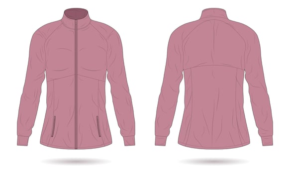 Pink women sports jacket mockup vector