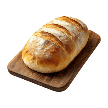 A loaf of bread on a wooden board png