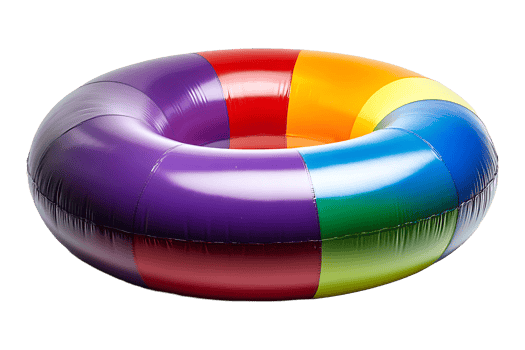 Colorful inflatable swim ring isolated on transparent background. png