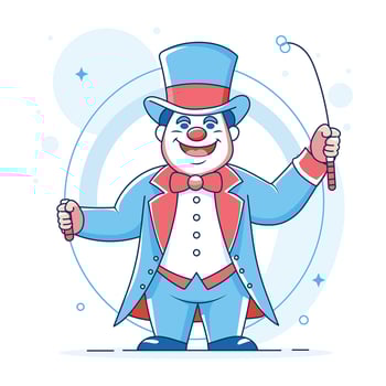 A flat illustration of circus ringmaster vector