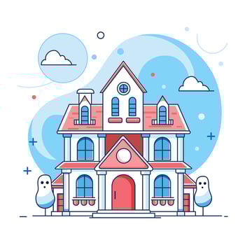 A flat style illustration of a house vector