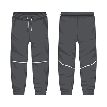 Grey striped sports training pants mockup vector