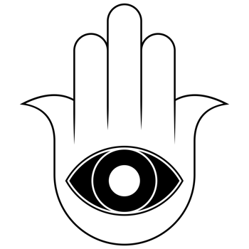 A hamsa hand with an eye in the middle png