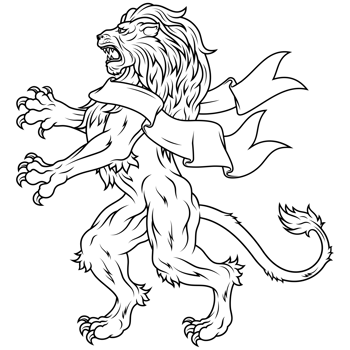 A black and white drawing of a lion png