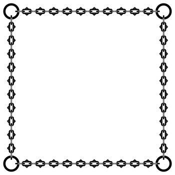 A black and white square frame with a decorative pattern png