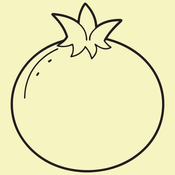 Pomegranate line art illustrations, ideal for coloring, crafts, and educational materials. Simple fruit outlines for coloring and drawing practice. Great for kids and adults work or project. vector