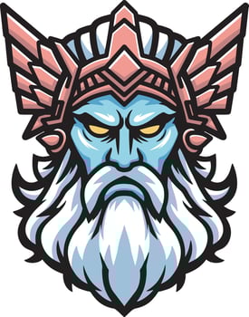 Zeus head mascot logo design vector