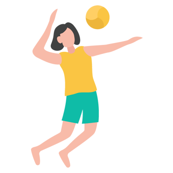 woman playing volleyball. girl jumping action illustration png