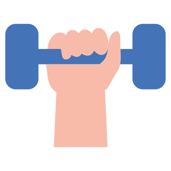 hand holding dumbbell png