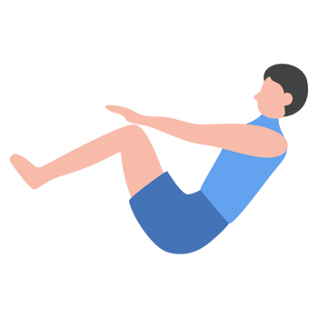 man doing sit ups. person workout illustration png