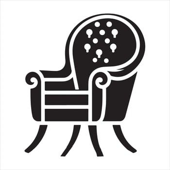 Chair icon silhouette on white background vector