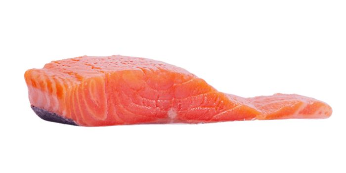 Lightly salted red salmon fish isolate. png