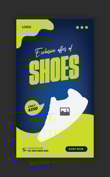 Sneaker social media banner and Instagram story template design vector