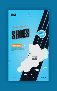 vertical flyer templates for Shoe sale social media story banners vector