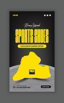 New Collection Of vertical Banner Template For Shoes Sale Or online Post Template. vector