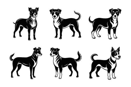 dog black silhouette vector