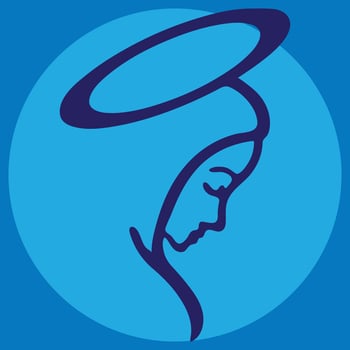 Illustration of Virgin Mary. the virgin of guadalupe linear blue. Virgin of Asuncion vector