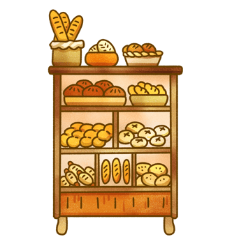 Handdrawn Brown Bear Hug Bakery png