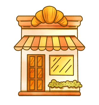 Handdrawn Brown Bear Hug Bakery png