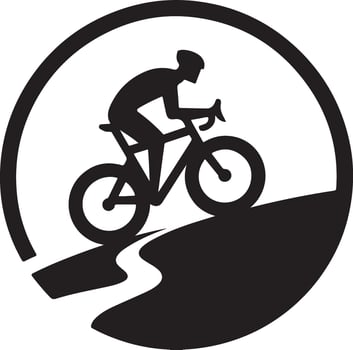 Cyclist Ascending a Hill Artwork vector