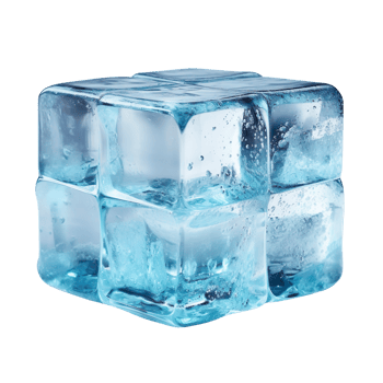 a cube of ice isolated on transparent background png