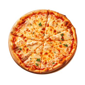 A pizza isolated on transparent background png