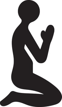 Artistic Illustration of a Kneeling Figure in Prayer vector