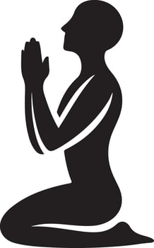 Design Featuring a Kneeling Prayer Silhouette vector