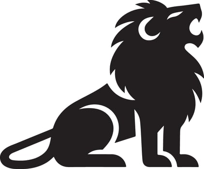 Artistic Roaring Lion Silhouette for Creative Needs vector