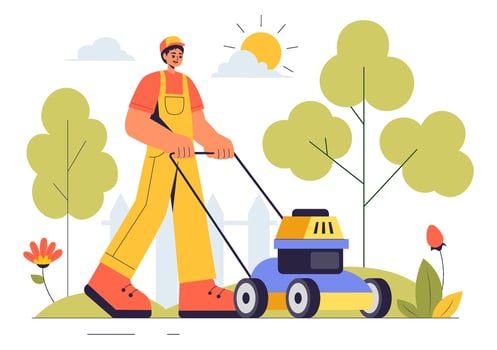 Illustration of Lawn Mower for Grass Trimming and Lawn Care vector