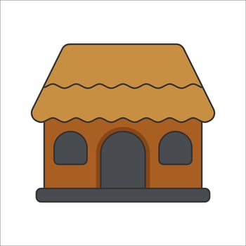 Illustration of a Cottage with Thatched Roof vector