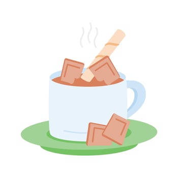 Warm cup of hot chocolate, ready to use icon vector