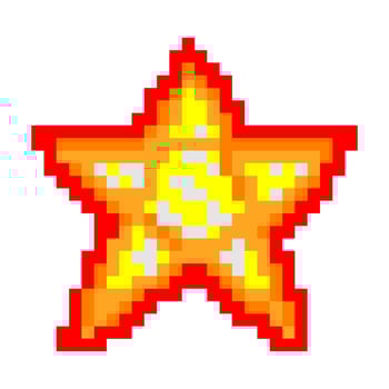 Star shape in pixel art style vector