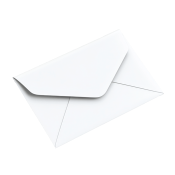 White envelope on a clean surface png