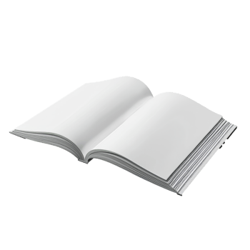 A blank open book resting on a table at noon png