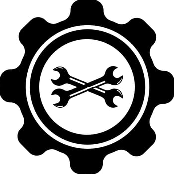 type logo with gear and also wrench and also circle,template vector