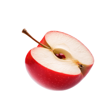 Freshly cut red apple showcasing juicy interior png