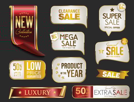 VIP premium and exclusive sign and crown quality badges and labels vector