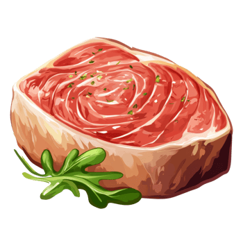 Freshly sliced meat ready for culinary preparation png